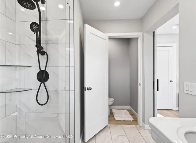 a bathroom with a shower