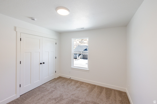4752 Heartwood Road, Unit 433 Mapleton, UT 84664 - Photo 17 of 20 Unfurnished bedroom with light colored carpet and a closet