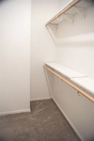 a view of small space with racks on the wall