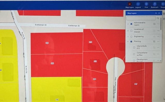 209 North Hill Street Pilot Point, TX 76258 - Photo 4 of 6 Zoning Map - Red C2 Commercial