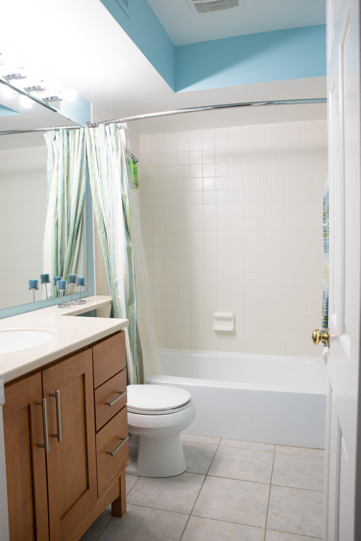 1410 Daly Road Wheaton, IL 60187 - Photo 27 of 34 a bathroom with a granite countertop sink toilet and shower