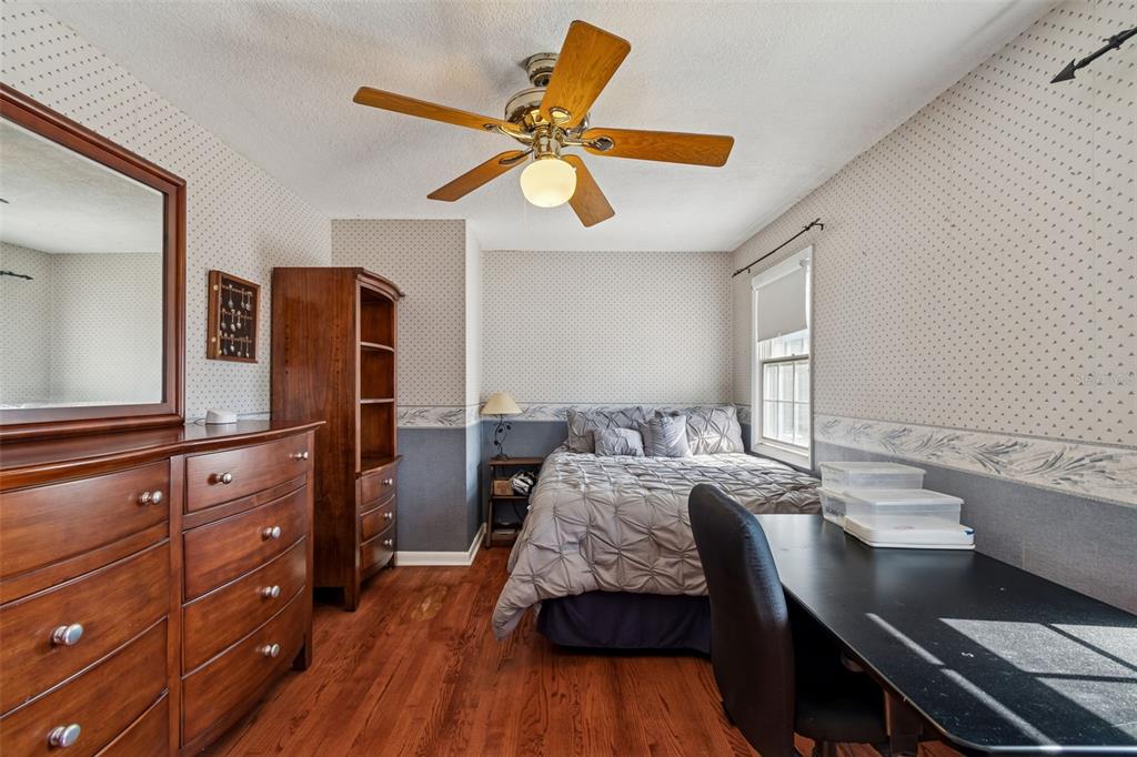 19 Sandpiper Road Tampa, FL 33609 - Photo 31 of 64 a bedroom with a bed and a chandelier