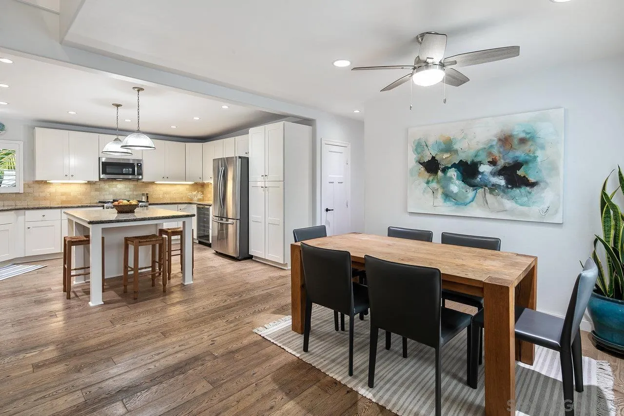 1258 Oak Avenue Carlsbad, CA 92008 - Photo 7 of 29 a view of a dining room with furniture and wooden floor