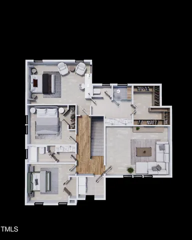 a picture of a room with furniture and a kitchen