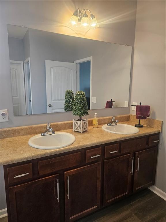 1738 Blue Heron Way Hampton, GA 30228 - Photo 26 of 36 a bathroom with a sink and a mirror