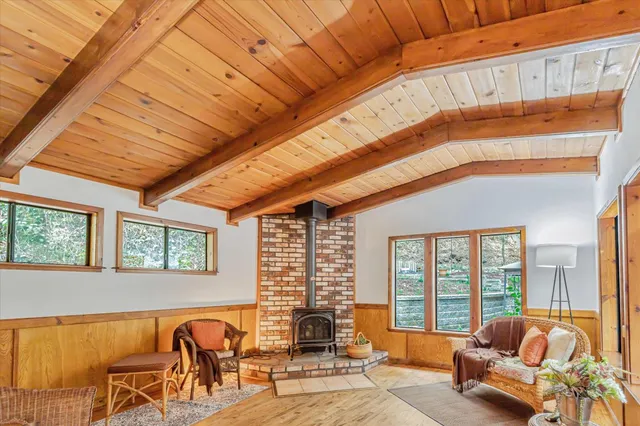 a building outdoor space with patio furniture