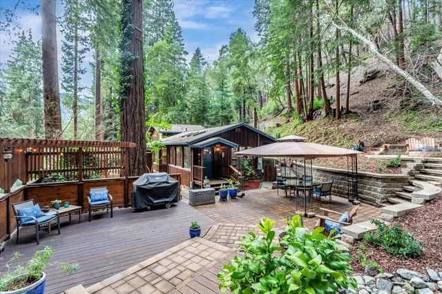 an outdoor space with patio