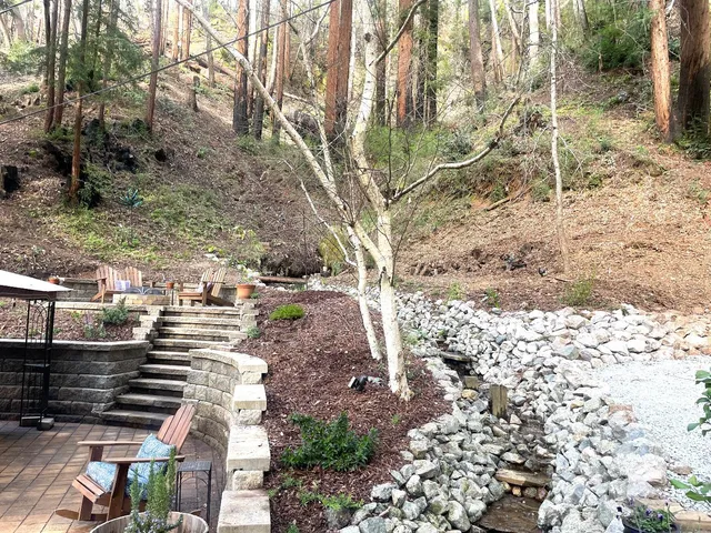 a view of outdoor space with lots of trees
