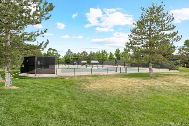 a view of a lake with a garden