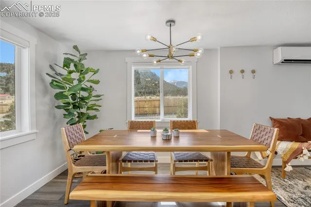 a workspace with furniture and window