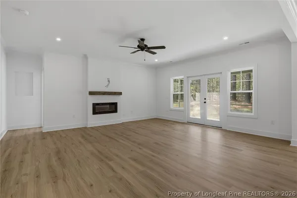 an empty room with a window