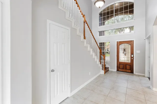 a view of an entryway with staircase