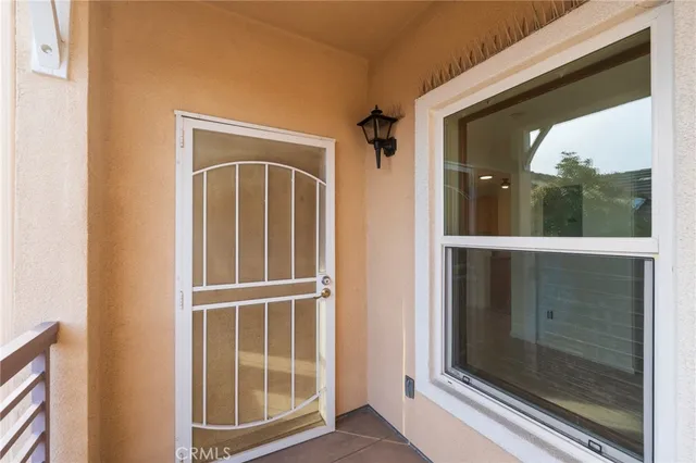 a view of a balcony with an outdoor space