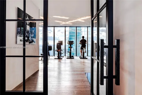 a view of a city with tall buildings