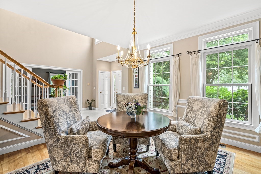 11 Pondview Lane Reading, MA 01867 - Photo 17 of 42 a view of a dining room with furniture window and outside view