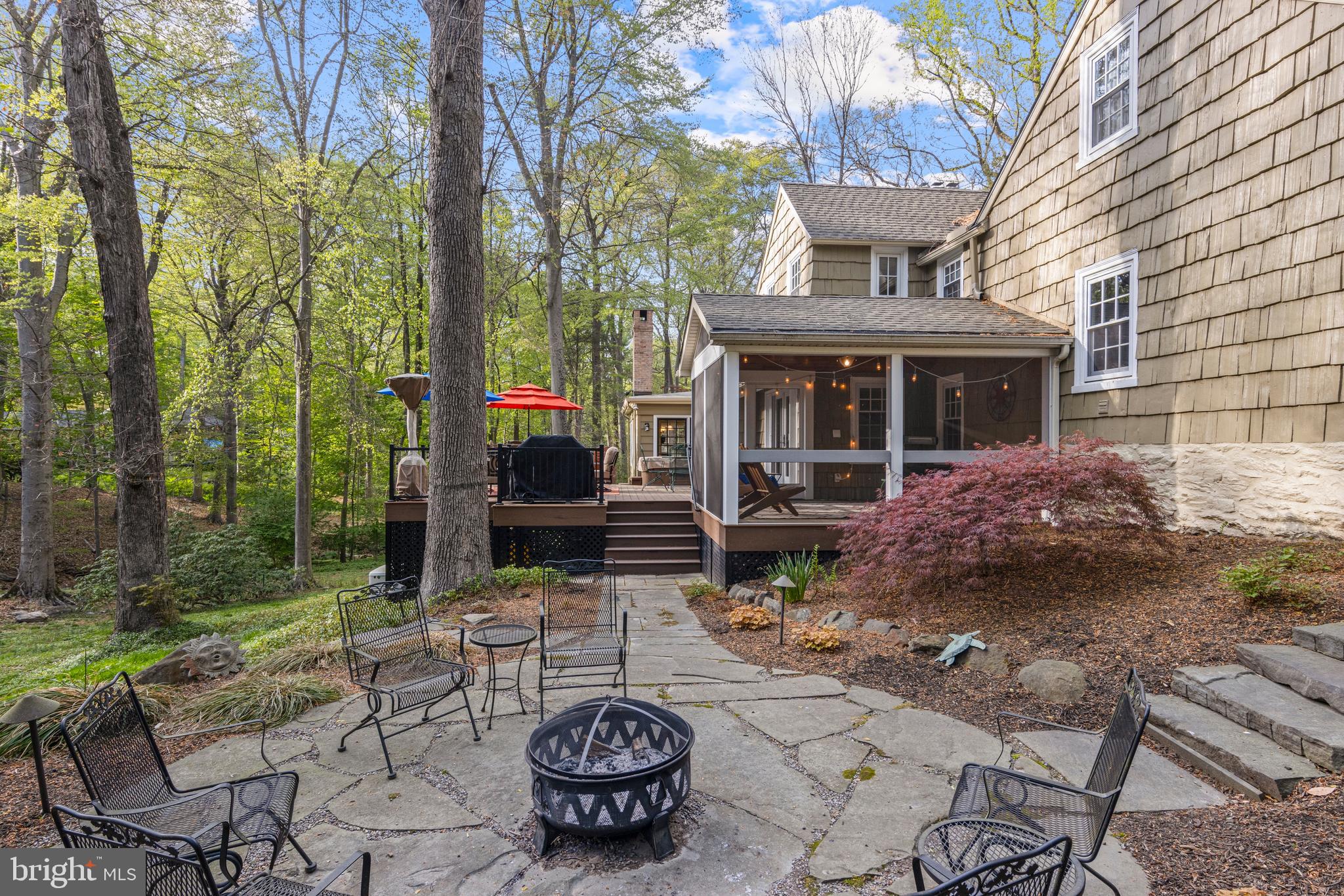126 Anton Road Wynnewood, PA 19096 - Photo 43 of 52 Stone patio area is ideal for firepit