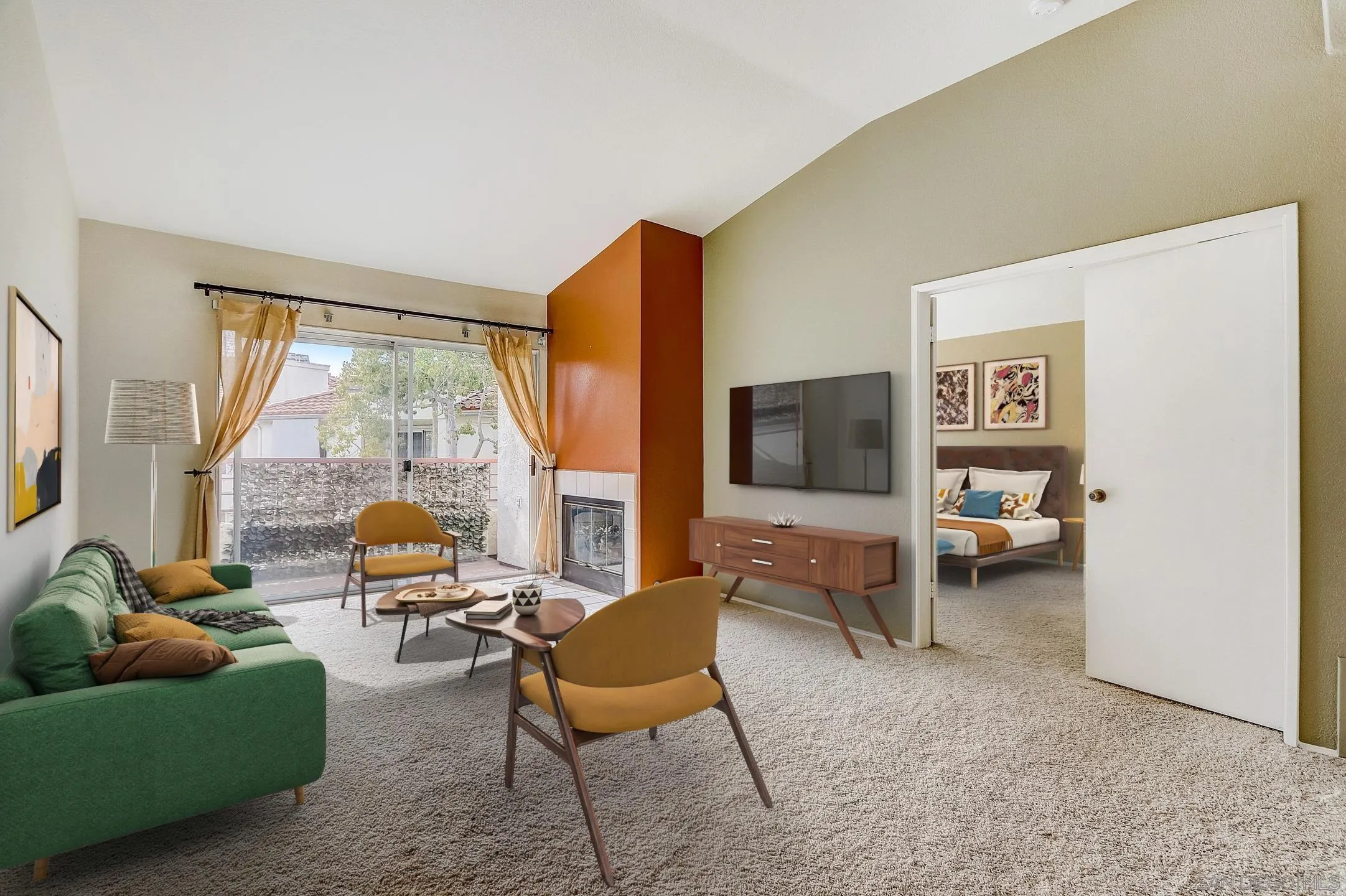 405 Ribbon Beach Way, Unit 249 Oceanside, CA 92058 - Photo 3 of 34 a living room with furniture and a flat screen tv