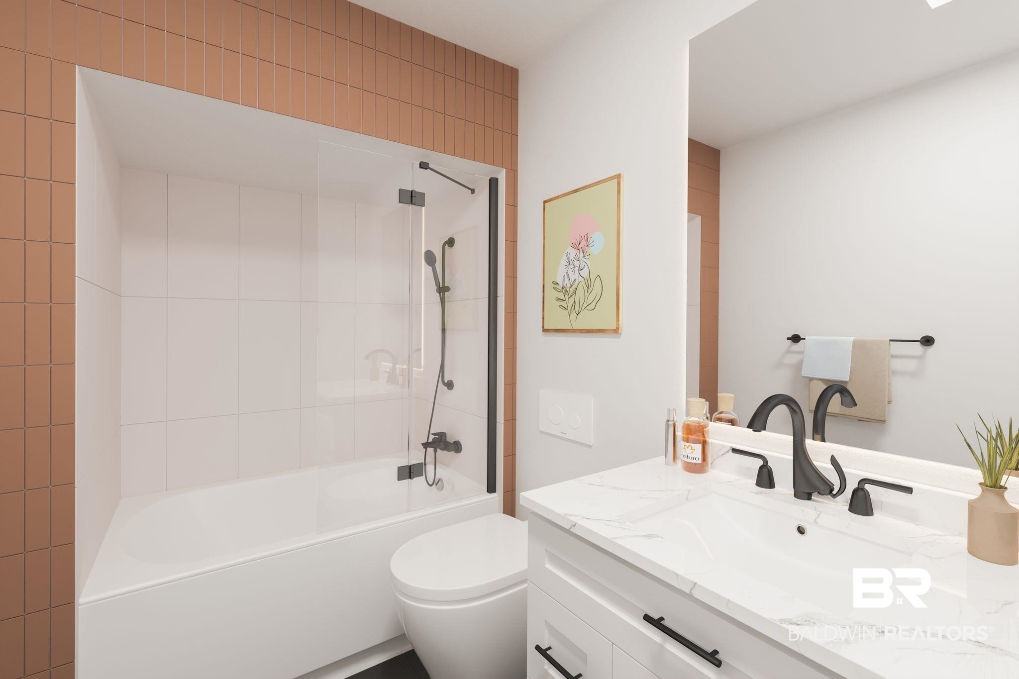 19413 Rada Road Silverhill, AL 36576 - Photo 19 of 37 Full bathroom with vanity, toilet, and tiled shower / bath