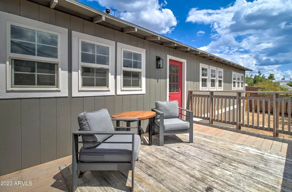 a outdoor view with a sitting space