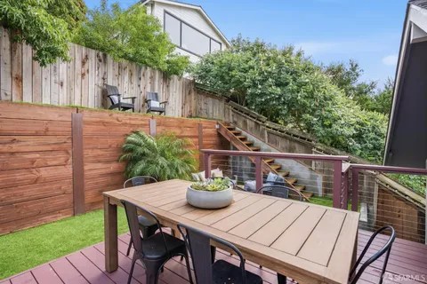 a view of a outdoor seating area