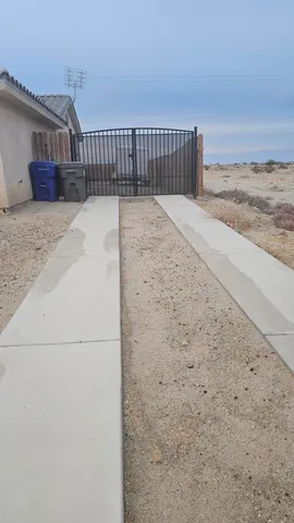 a white building with a outdoor space