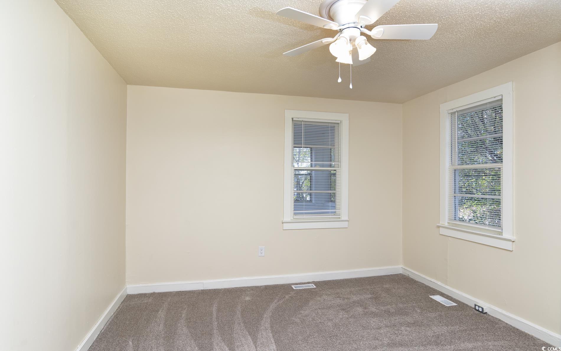 1019 Prince Street Georgetown, SC 29440 - Photo 20 of 22 Spare room with a healthy amount of sunlight, baseboards, carpet, and ceiling fan