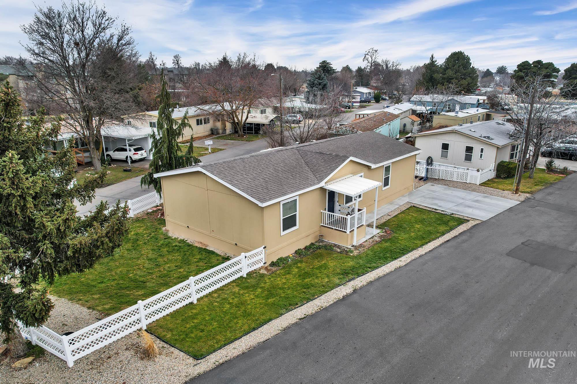 Aerial view of residential area
