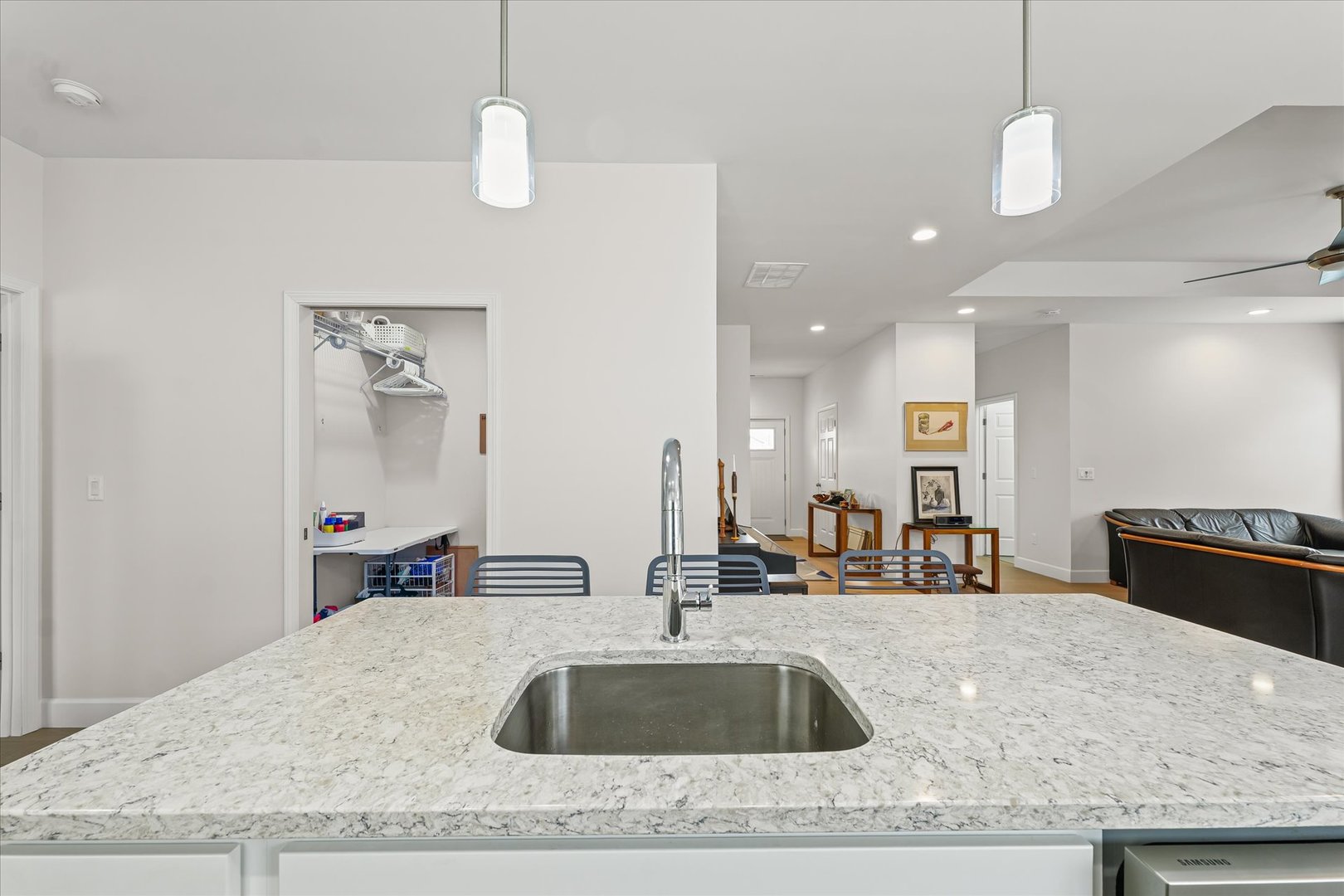 3407 Memory Lane Urbana, IL 61802 - Photo 15 of 30 a kitchen with kitchen island granite countertop a sink and a stove top oven