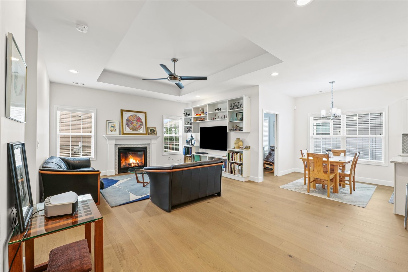 3407 Memory Lane Urbana, IL 61802 - Photo 5 of 30 a living room with fireplace furniture and a flat screen tv
