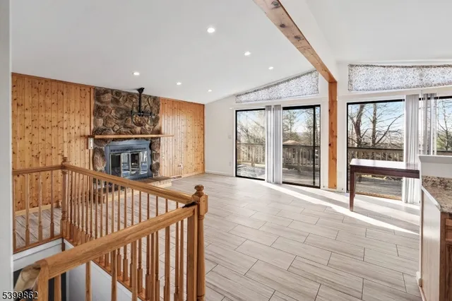 a view of livingroom with furniture and fireplace