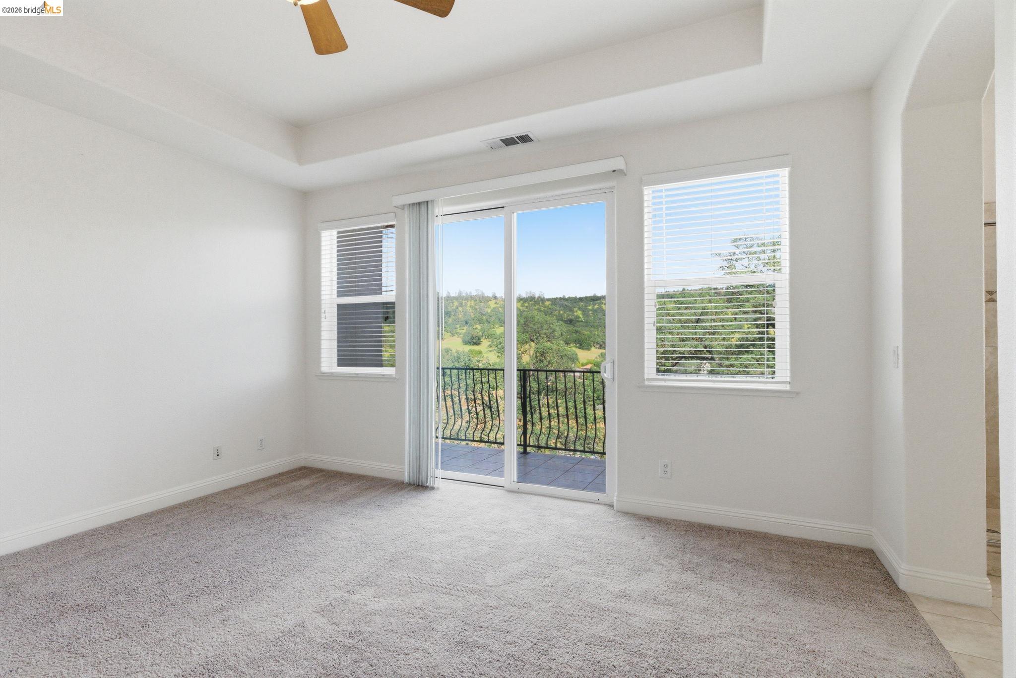 32 Apollo Lane Copperopolis, CA 95228 - Photo 26 of 58 Spare room with a raised ceiling, ceiling fan, and light carpet
