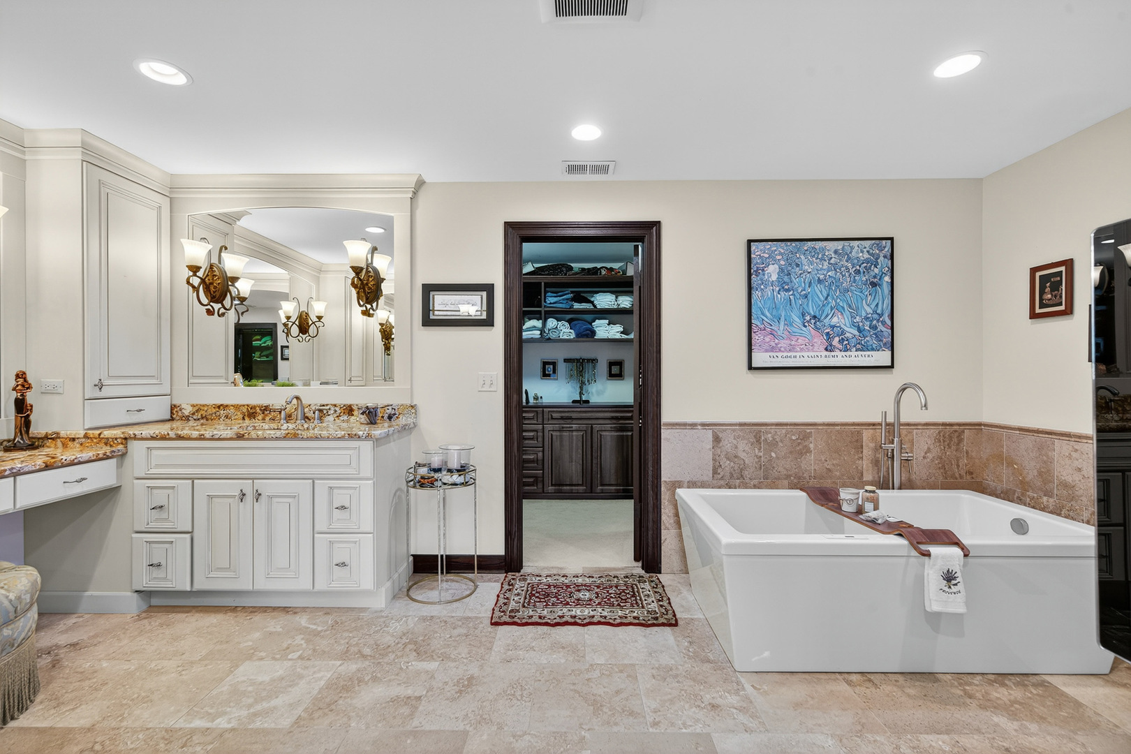 1886 West Clover Drive Inverness, IL 60067 - Photo 19 of 45 a spacious bathroom with a tub a double vanity sink and a mirror