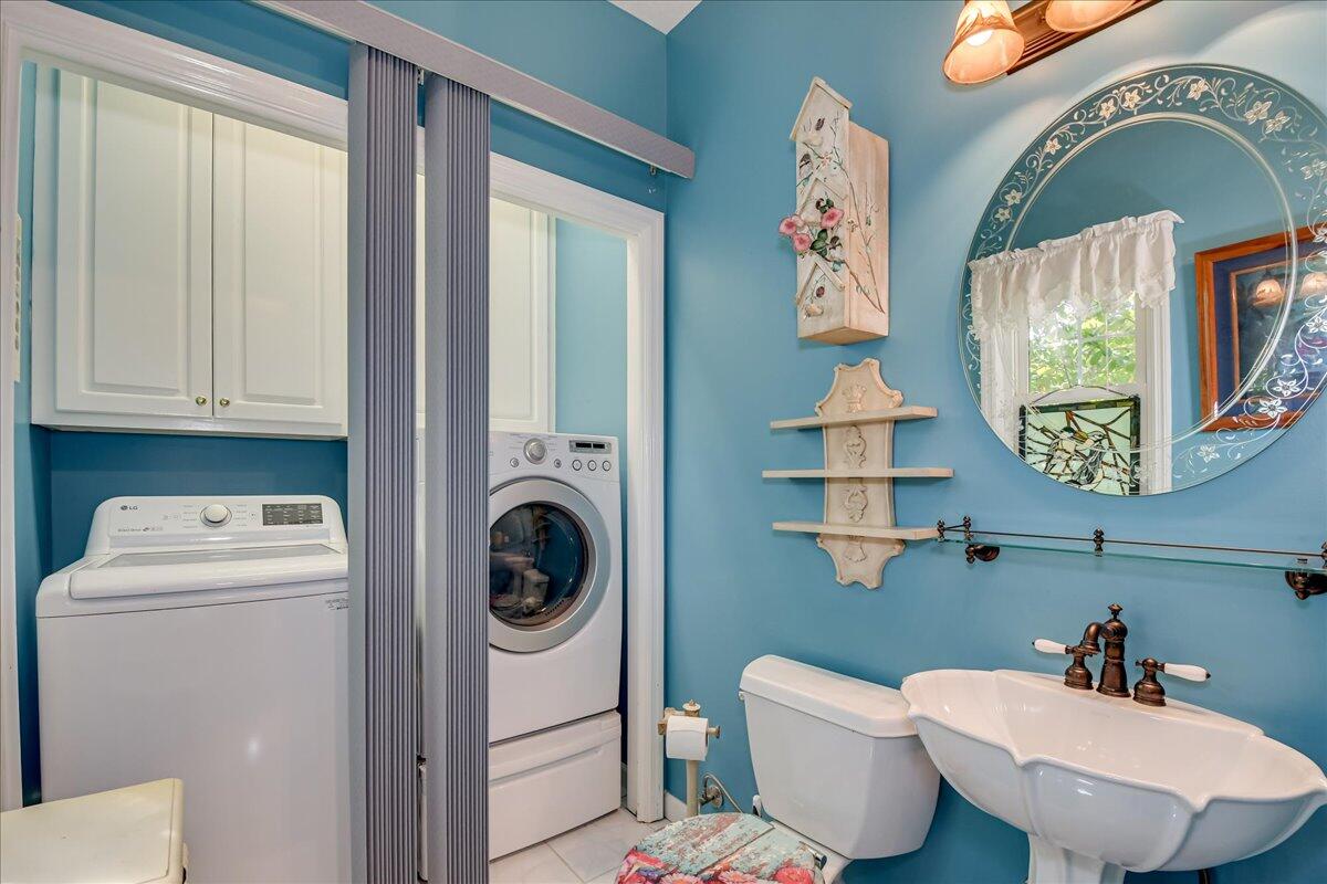 2008 Gregory Lake Road North Augusta, SC 29860 - Photo 26 of 56 Powder room with adjacent washer & dryer.
