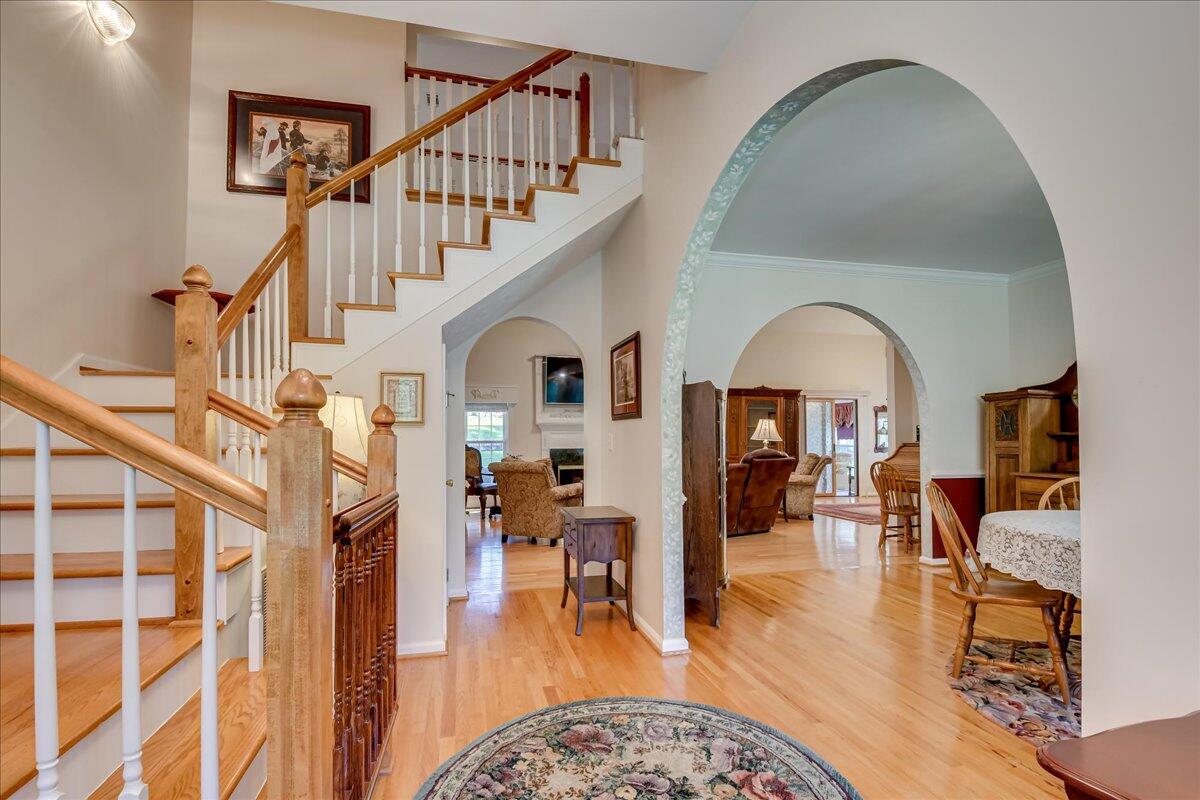 2008 Gregory Lake Road North Augusta, SC 29860 - Photo 4 of 56 Stairs from foyer entry to upstairs bedrooms. Hardwood floors throughout downstairs.