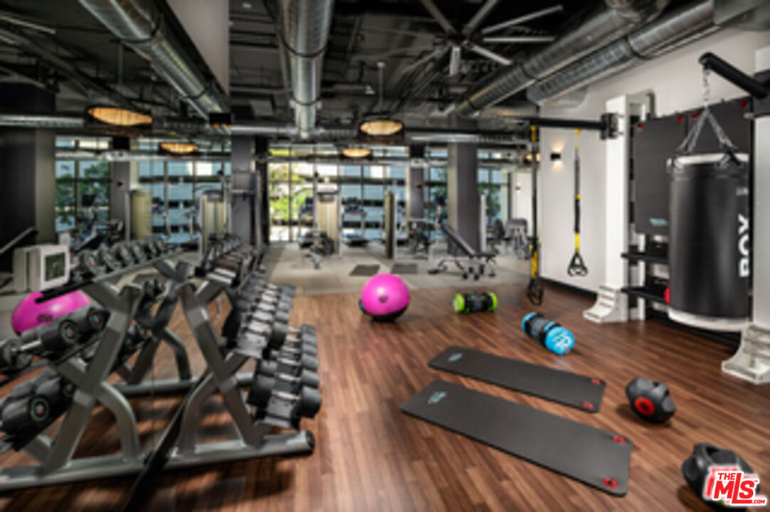 687 South Hobart Boulevard, Unit 327 Los Angeles, CA 90005 - Photo 14 of 21 a view of a room with gym equipment