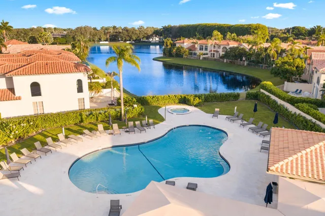 an aerial view of a house having outdoor space