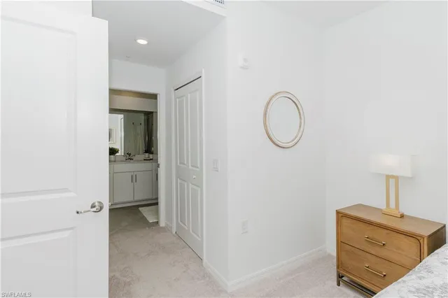 a view of a room with cabinets