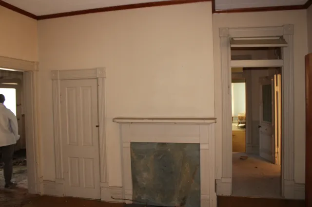 a view of walk in closet with window