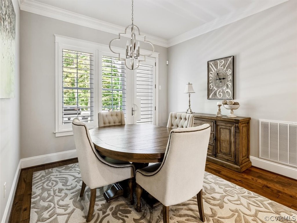 13536 Kelham Road Midlothian, VA 23113 - Photo 19 of 49 a view of a dining room with furniture window and wooden floor
