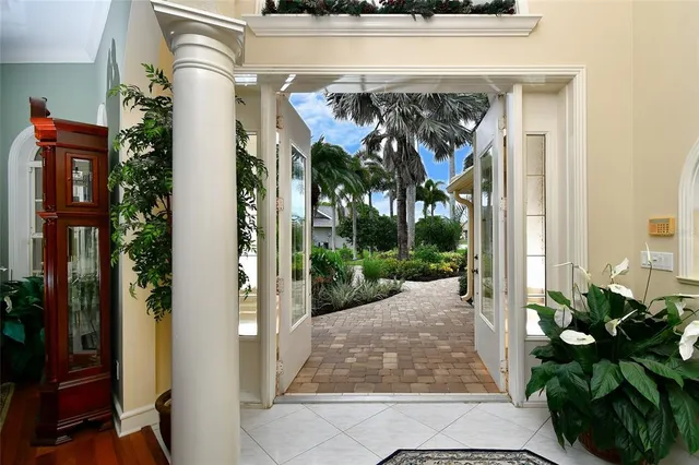 a view of a pathway of a building