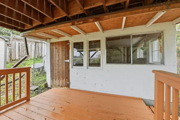 a view of porch with a outside view