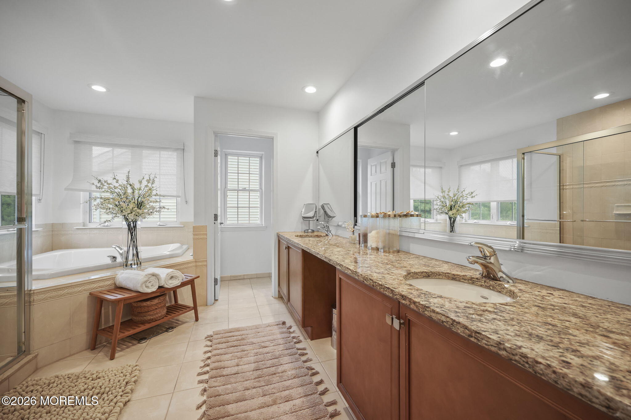 29 Chad Lane Howell, NJ 07731 - Photo 25 of 44 a large kitchen with granite countertop a sink and dishwasher with a large window
