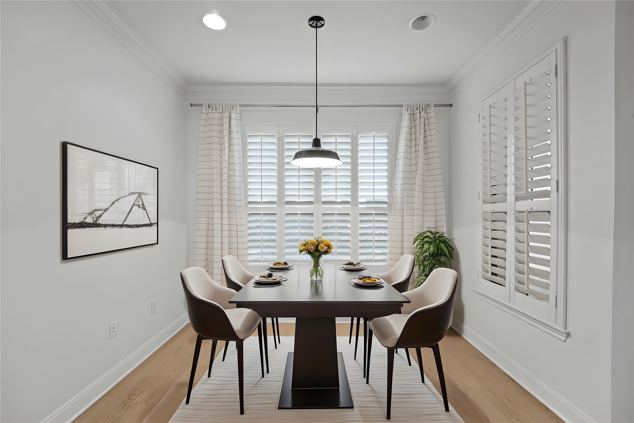 7701 Rialto Boulevard, Unit 1412 Austin, TX 78735 - Photo 11 of 30 a view of a dining room with furniture window and wooden floor