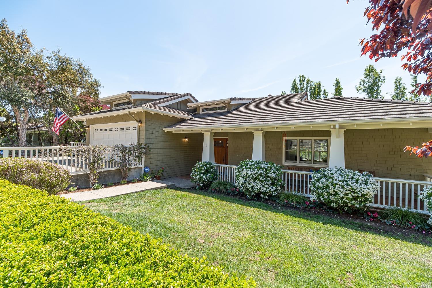 6 Vista Del Sol Mill Valley, CA 94941 - Photo 1 of 1 Yard! Sport Court! Outdoor BBQ/kitchen! The floor plan is ideal with the voluminous formal entry foyer opening to the first floor main living spaces including: the living, dining & kitchen-great room, half bath, three-car garage and front yard a few steps away, perfect for kids and grocery days. Hang on the front porch while the kids are at play in the yard. Perfect two story floor plan with no stairs and four bedrooms, office area & laundry on one level.