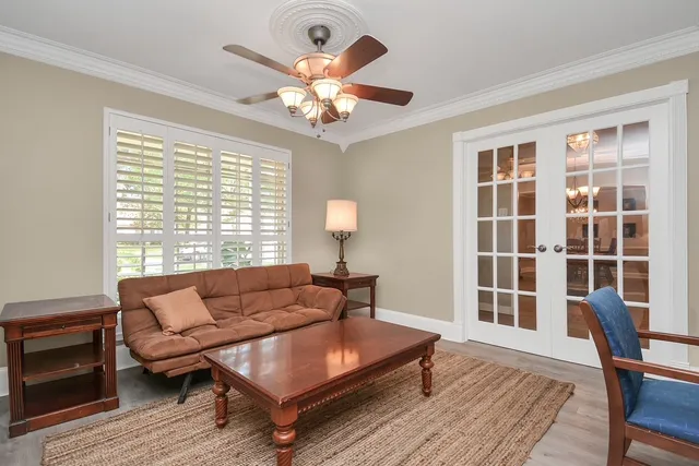 a room with pool table