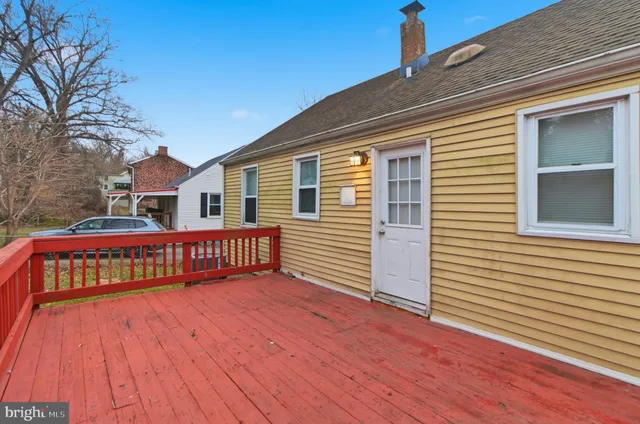 a view of wooden deck