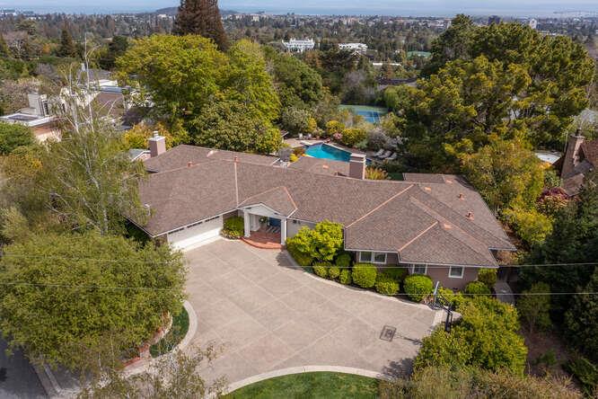 840 Longview Road Hillsborough, CA 94010 - Photo 42 of 49 an aerial view of a house with a garden