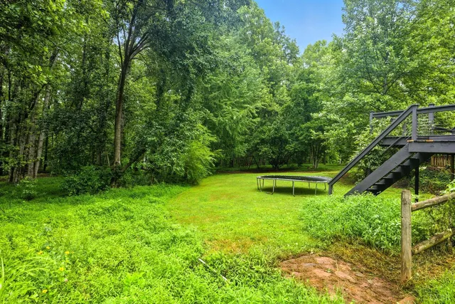 a view of a backyard with a small park