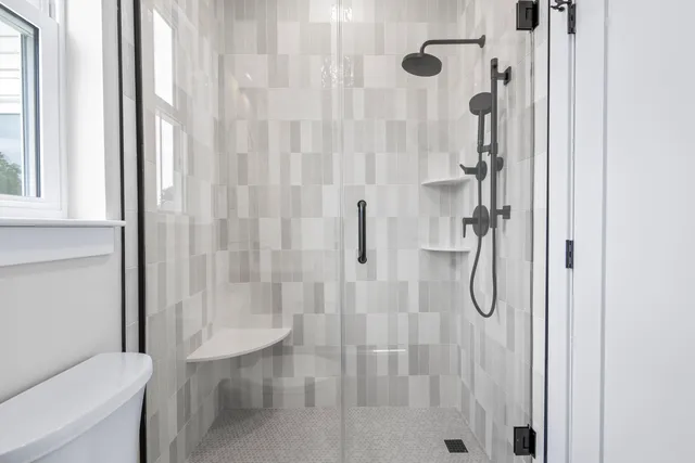a bathroom with a shower