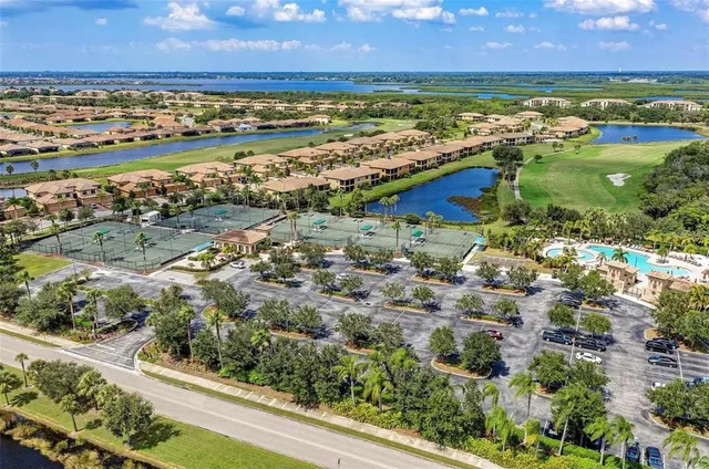 a view of a city with an ocean view